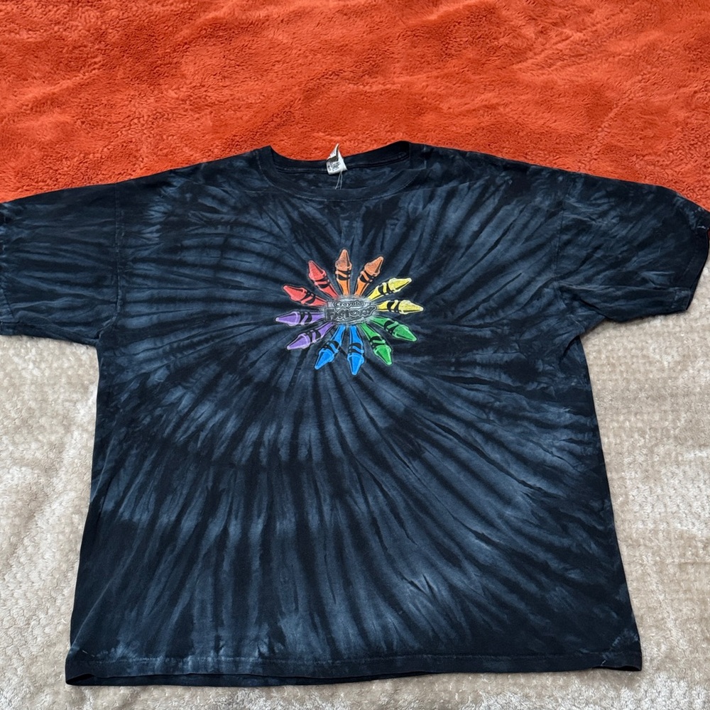 Vintage 90’s ‘Crayola’ Black/Grey Tie-Dye T-Shirt (XL)